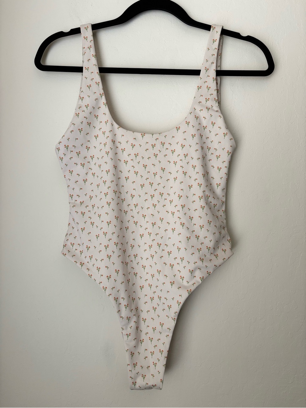 LAHANA Swim Penelope Scoop Neck One Piece Size XL NEW Floral Cream/Orange Cheeky